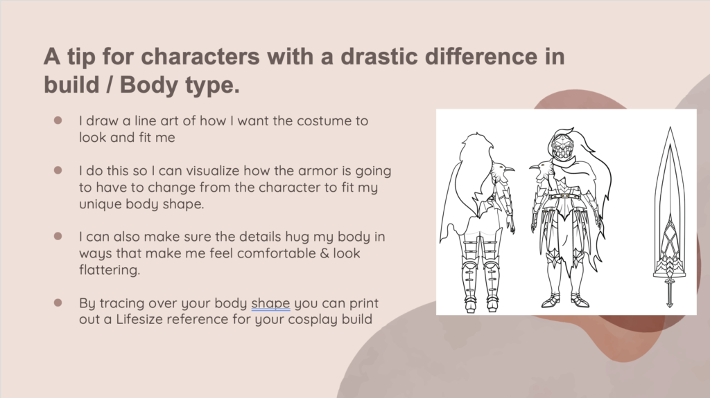 A slide from my pattern making panel presentation detailing how to create your own references